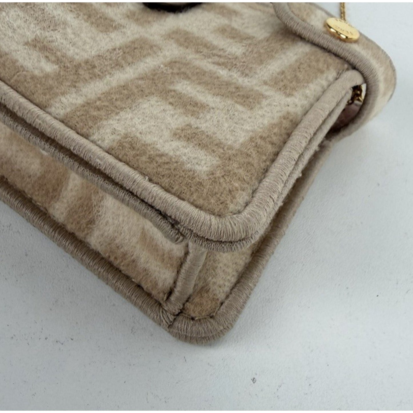 Fendi Nano Peekaboo Charm Bag in Iconic Zucca FF Monogram Canvas K3
