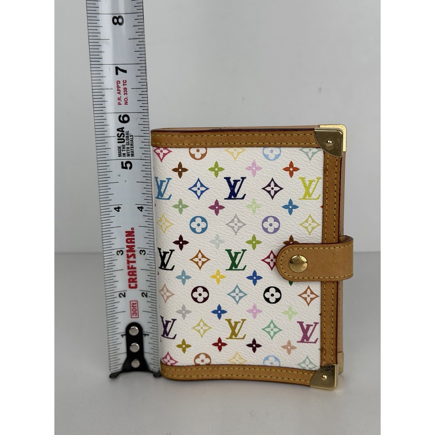 Louis Vuitton Monogram Multicolor Small Ring Agenda Cover in White 2007