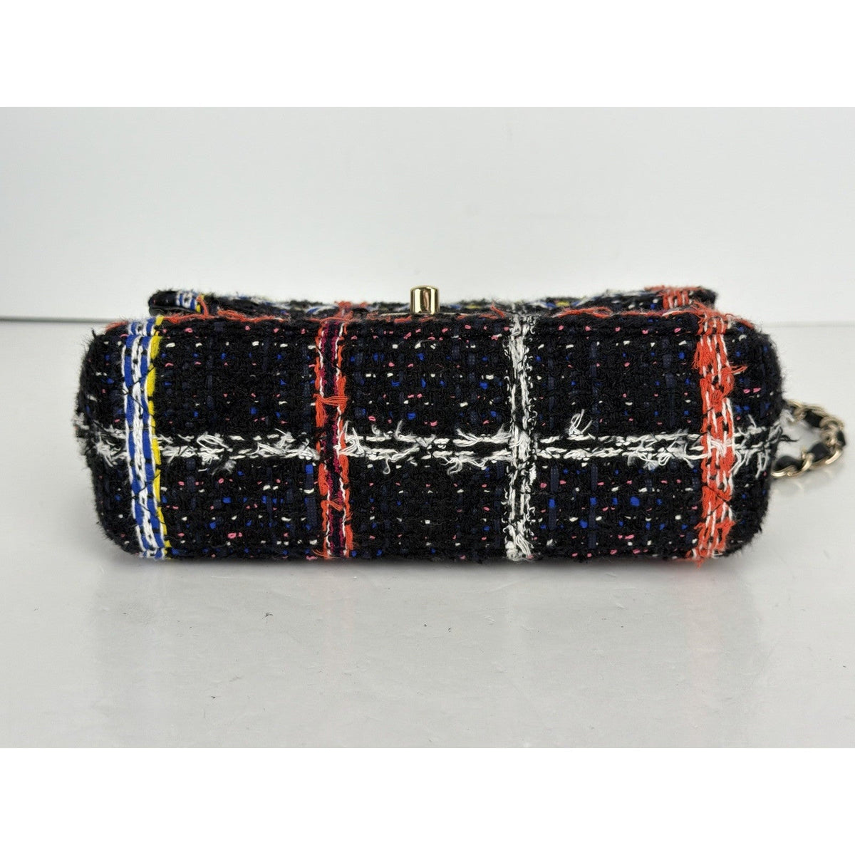 Chanel Classic Single Flap Bag Mini in Multicolor Plaid Tweed Fabric 2020 C2