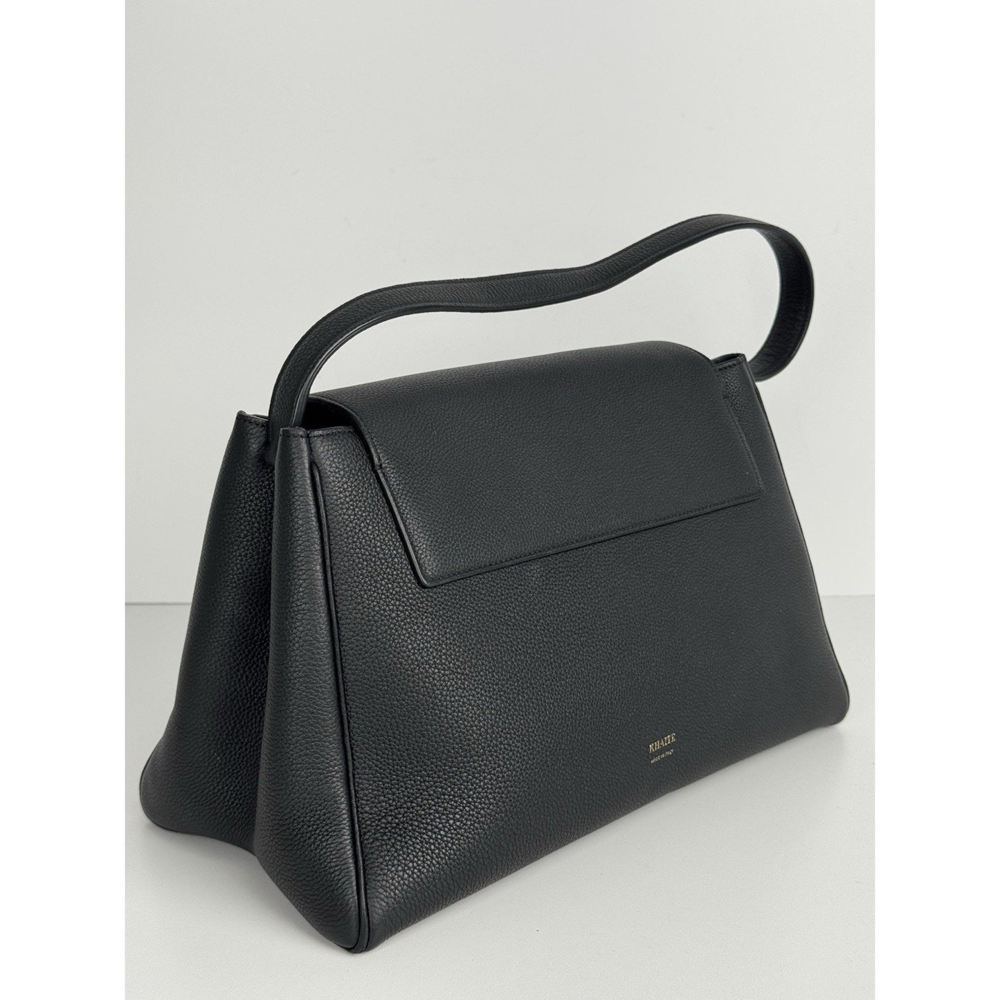 Khaite Audrey Shoulder Bag in Black Grained Leather D-9