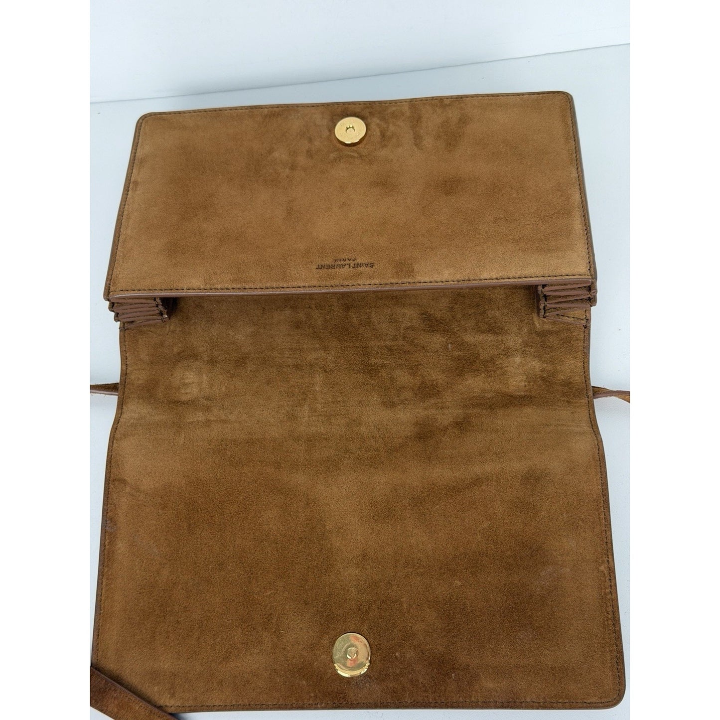 Saint Laurent Dylan Shoulder Bag Small in Brown Suede and Gold-Tone Hardware