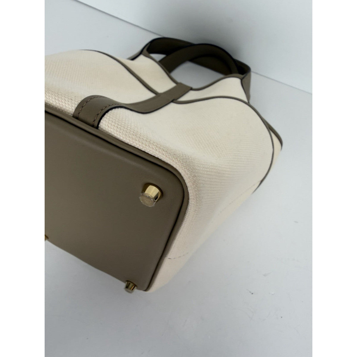 Hermes Picotin Lock 18 Cargo Top Handle Bag in Ecru Etoupe Canvas 2023 F4