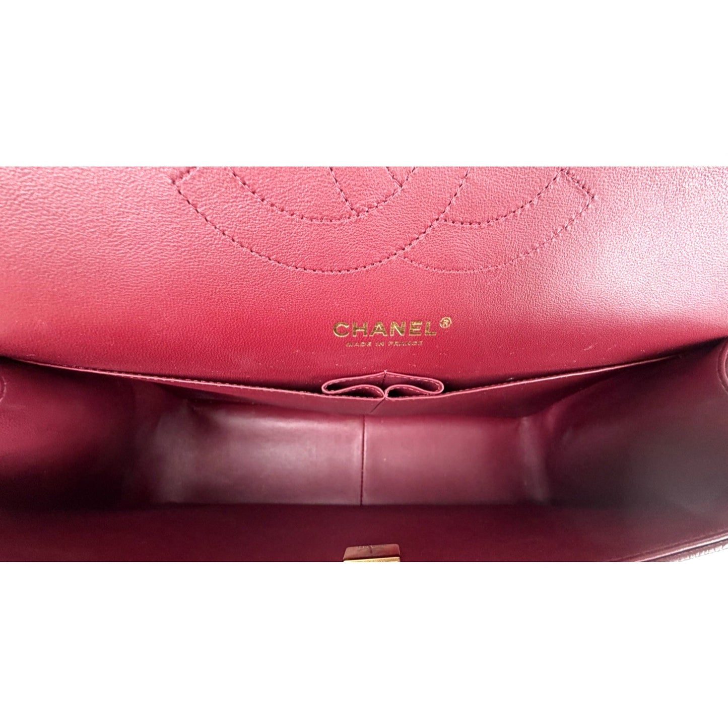 Chanel Classic Double Flap Jumbo Shoulder Bag in Burgundy Caviar Leather NFC E-5