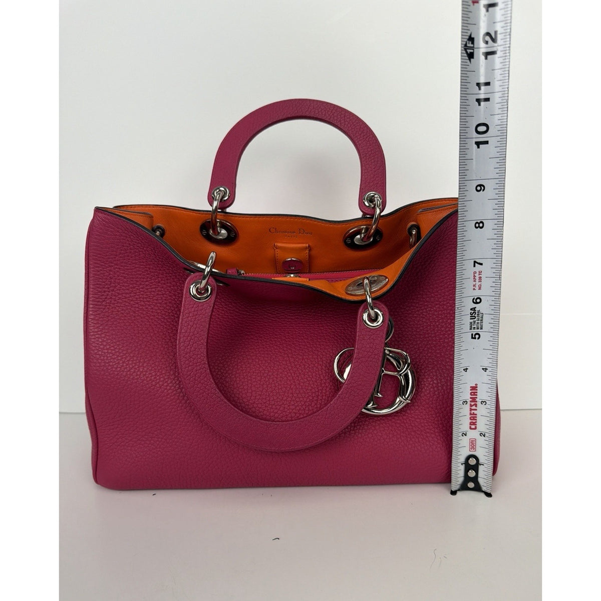 Christian Dior Diorissimo Bag Medium in Fuchsia Calfskin Leather 2014 S