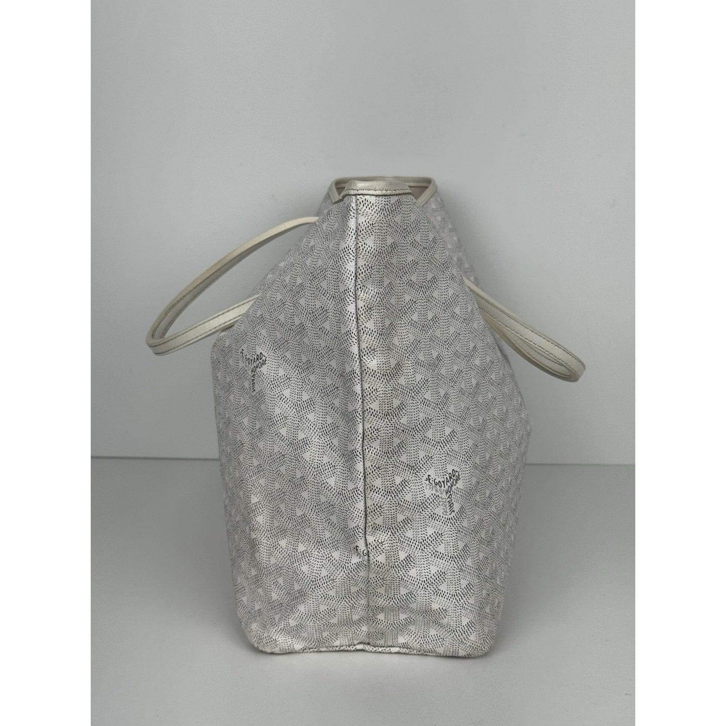 Goyard Saint Louis Tote Bag in White Goyardine Canvas with Pouch E-2
