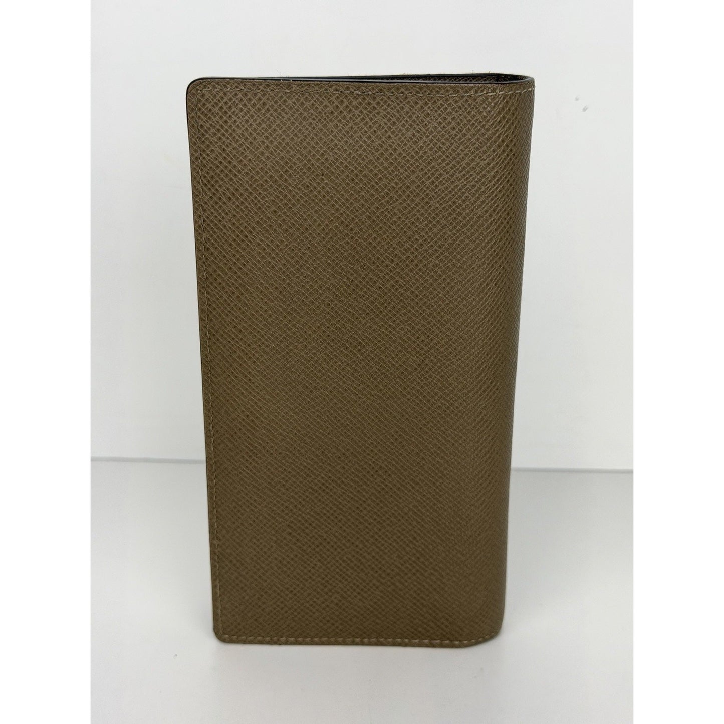Louis Vuitton Taiga Brazza Long Wallet in Neutral Beige Leather 2013