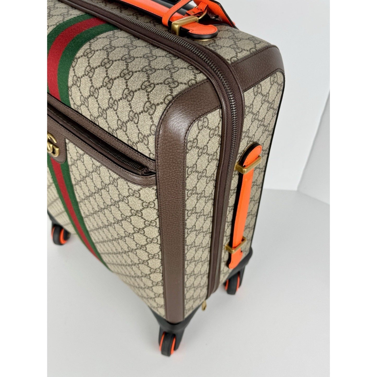 Gucci Savoy Small Cabin Trolley Beige Ebony GG Supreme Canvas