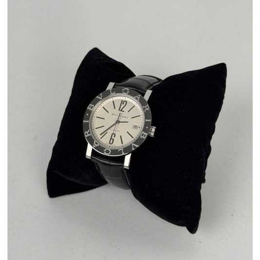 Bulgari Bvlgari BB38SL Stainless Steel Watch and White Dial