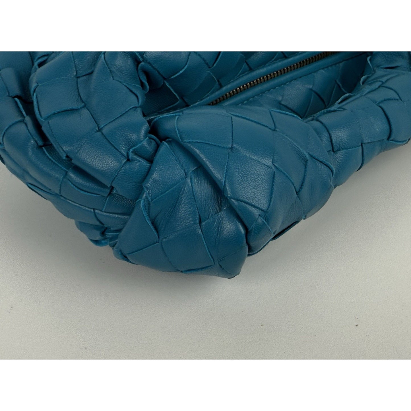 Bottega Veneta Jodie Mini Knotted Intrecciato Leather Bag in Blue