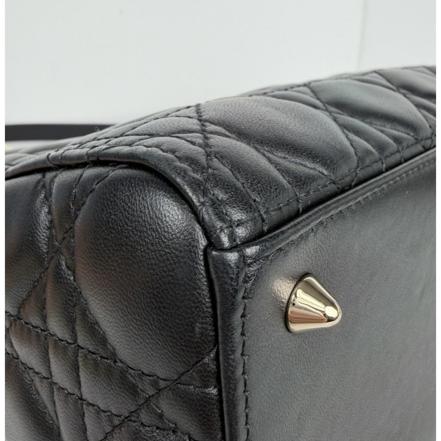 Christian Dior Medium Lady Dior Shoulder Bag in Black Lambskin Leather 2021 C6