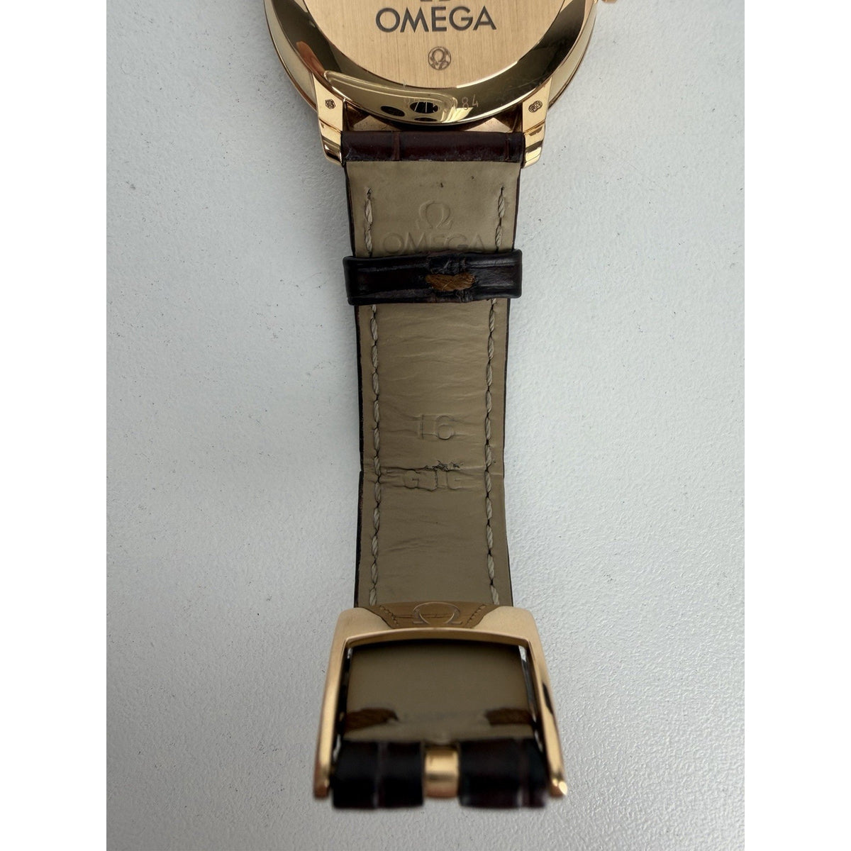 OMEGA De Ville Prestige Co-Axial Watch Diamond Bezel MOP Dial 18k 33mm