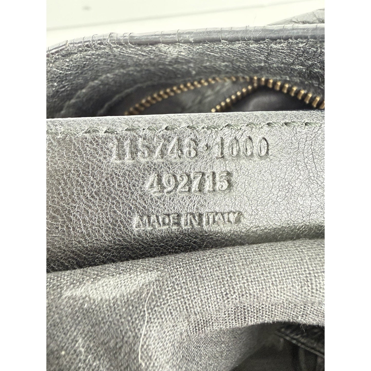 Balenciaga Classic The City Studded Handbag Medium in Dark Gray Leather S07