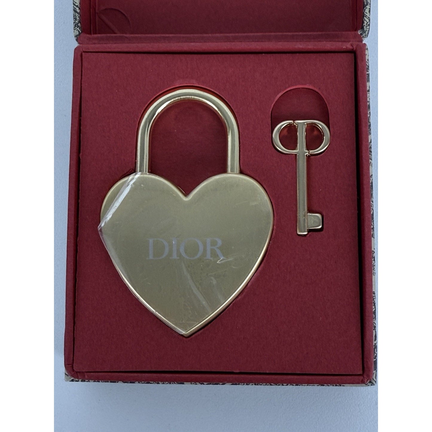 Christian Dior Padlock Charm Keychain 2023 Key and Lock Heart
