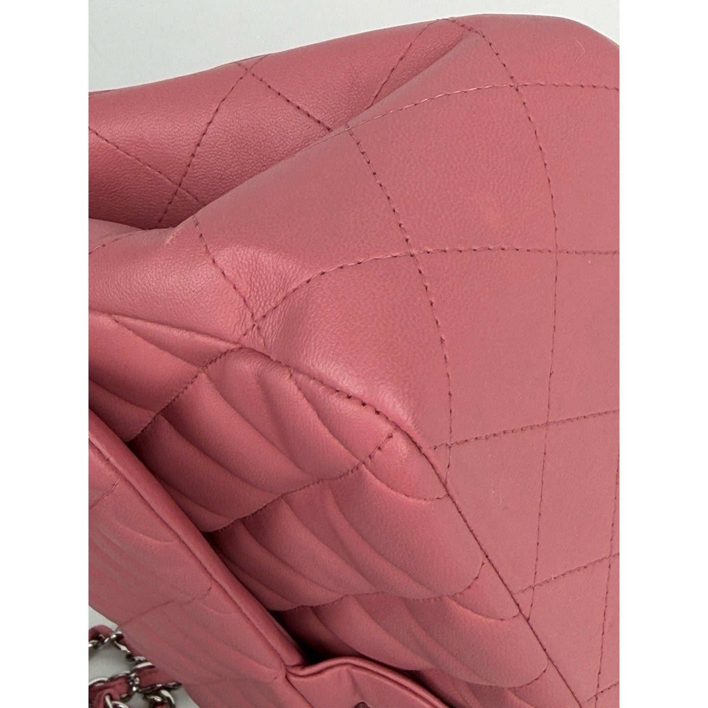 Chanel Jumbo Classic Double Flap Bag Pink Quilted Lambskin Leather 2013-2014 R1