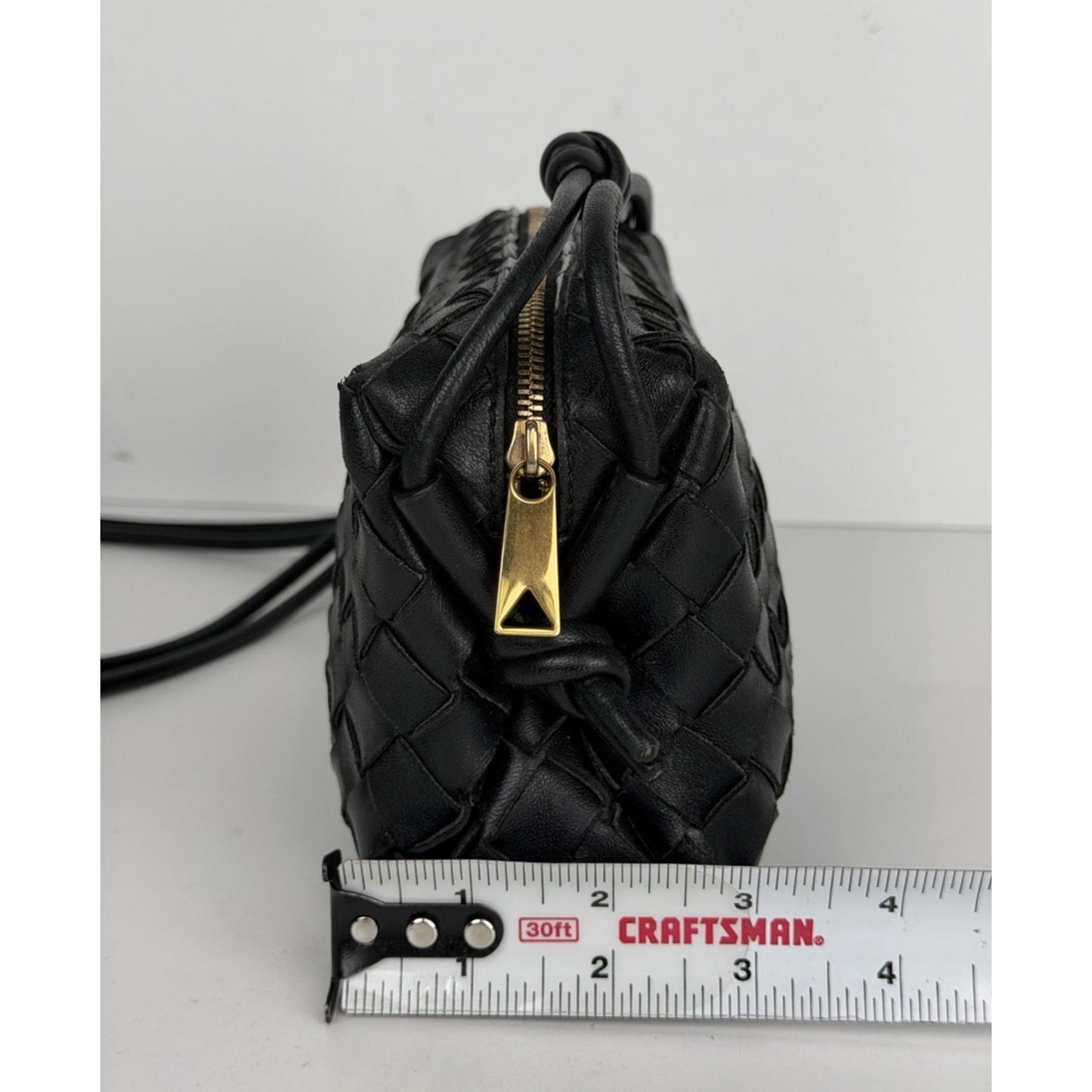 Bottega Veneta Mini Loop Camera Crossbody Bag Black Leather Knot Details S19