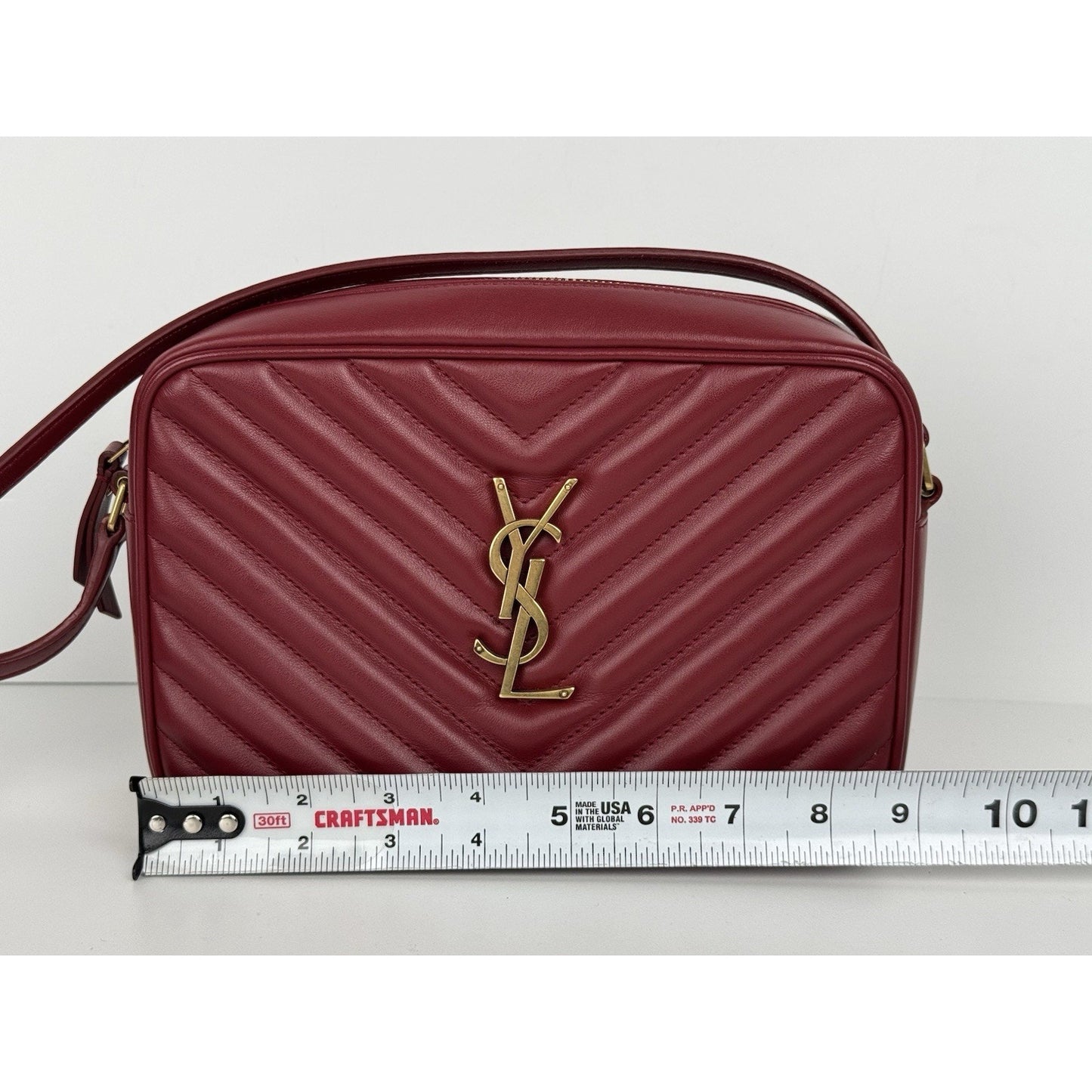 Saint Laurent Lou Camera Bag Rouge Eros Matelasse Leather