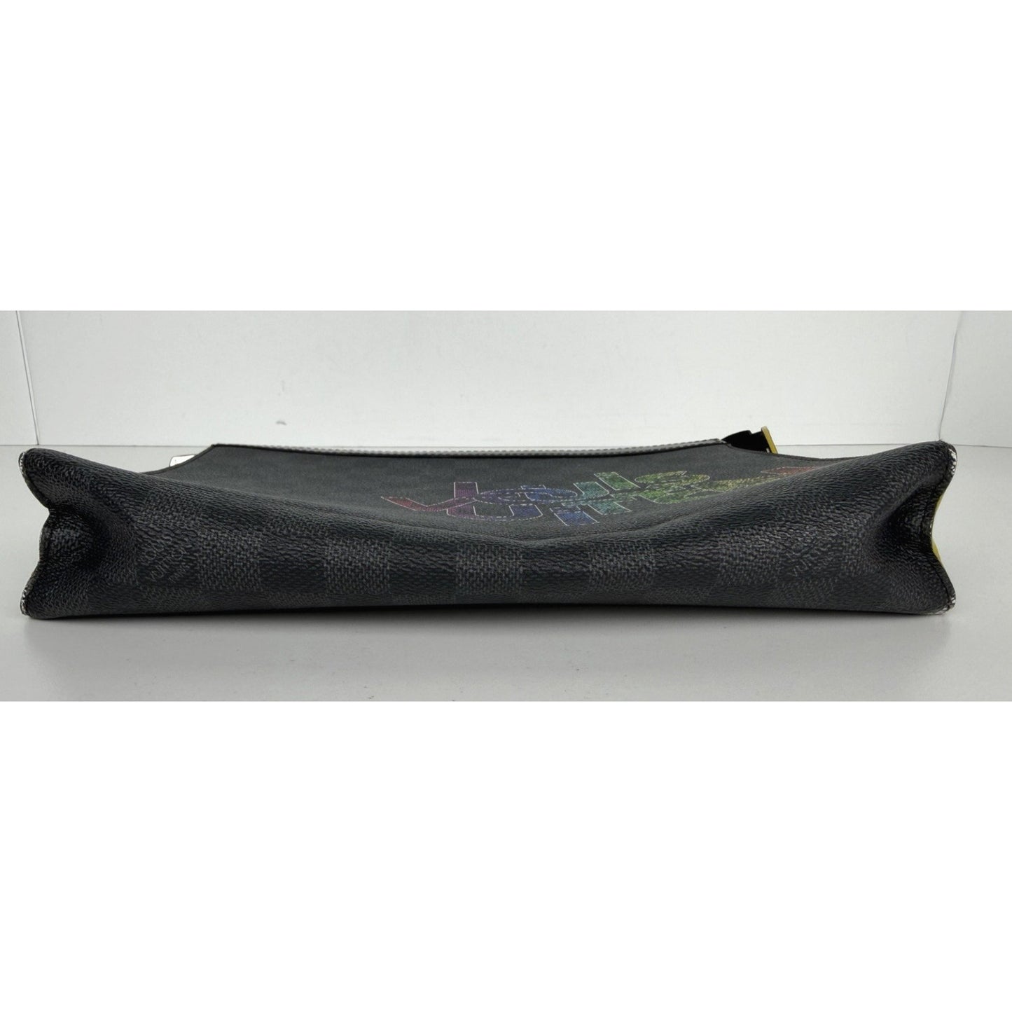 Louis Vuitton Pochette Voyage MM Bag Damier Graphite Canvas Rainbow Logo NFC S14
