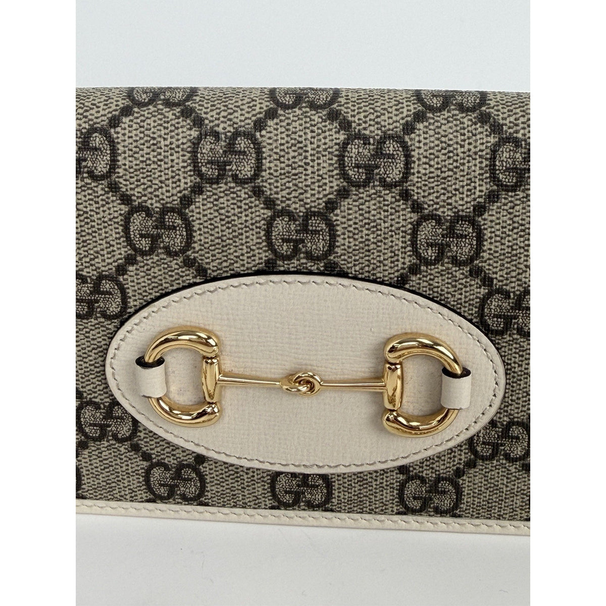 Gucci Horsebit 1955 Wallet On Chain Bag in Brown GG Supreme Monogram Canvas S-02