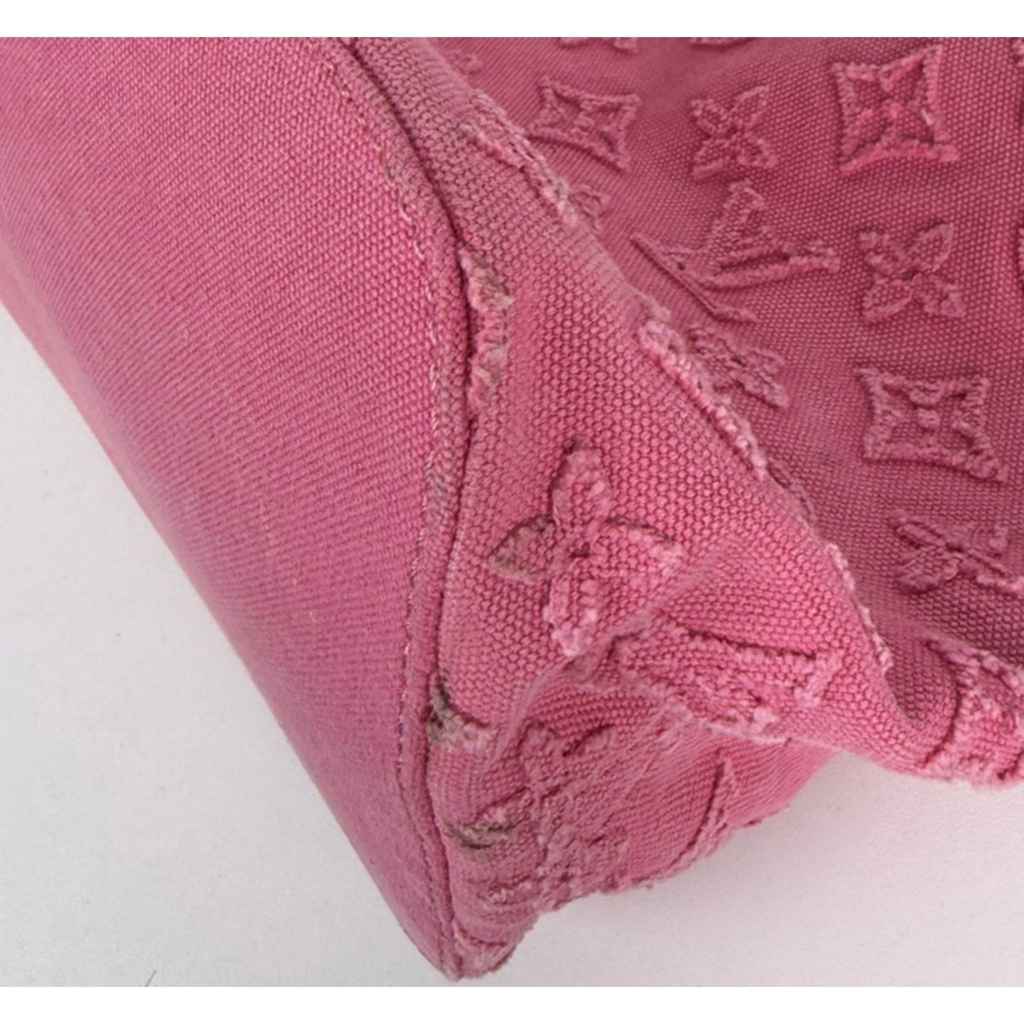 Louis Vuitton Neverfull MM Monogram Stonewashed Denim Tote Pink (2012) S10