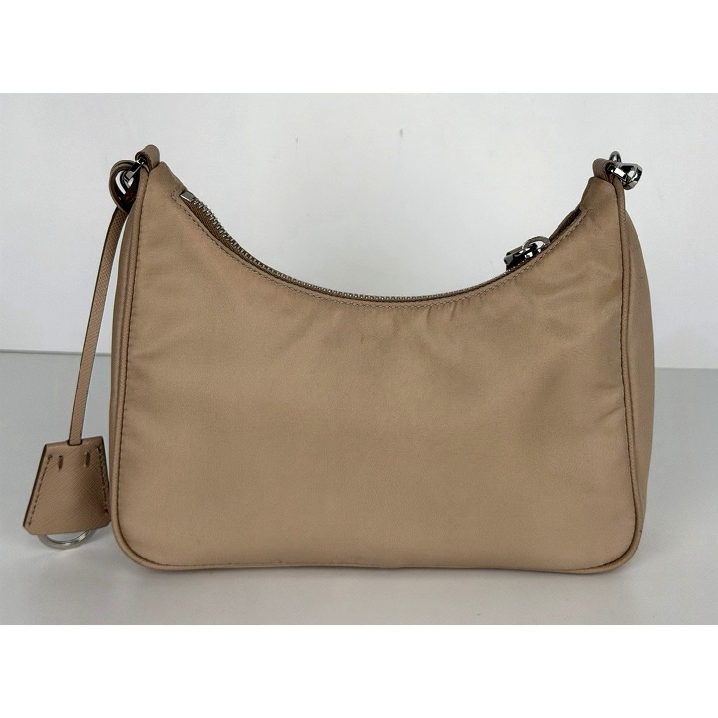 Prada Tessuto Nylon Re-edition 2005 Beige Crossbody Bag S04