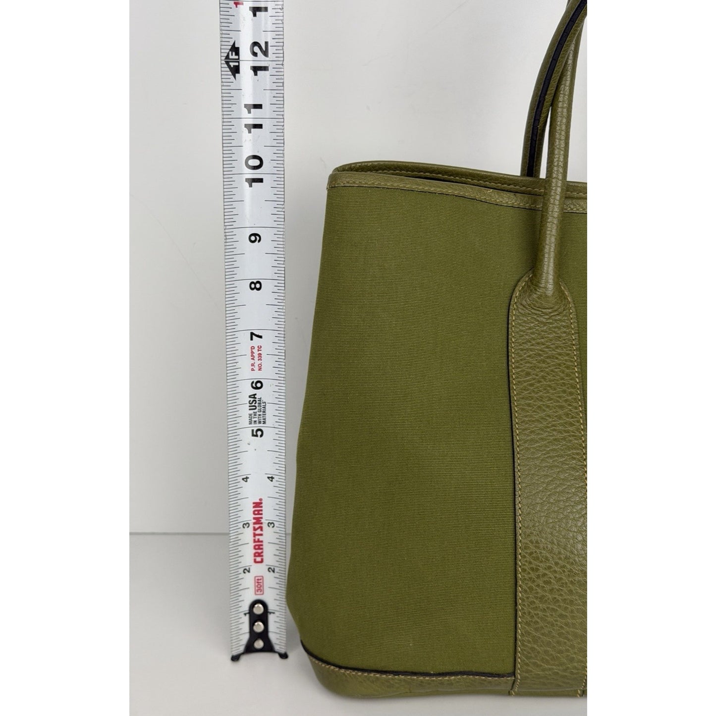 Hermes Garden Party 36 PM Tote Bag Olive Green Canvas and Leather 2006 C1