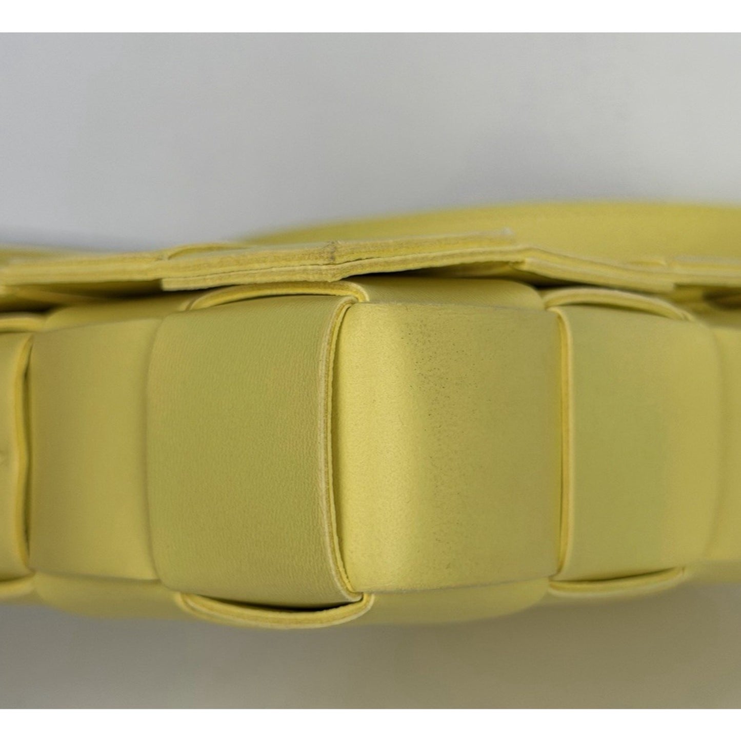 Bottega Veneta Cassette Crossbody Bag in Yellow Intrecciato Lambskin Leather