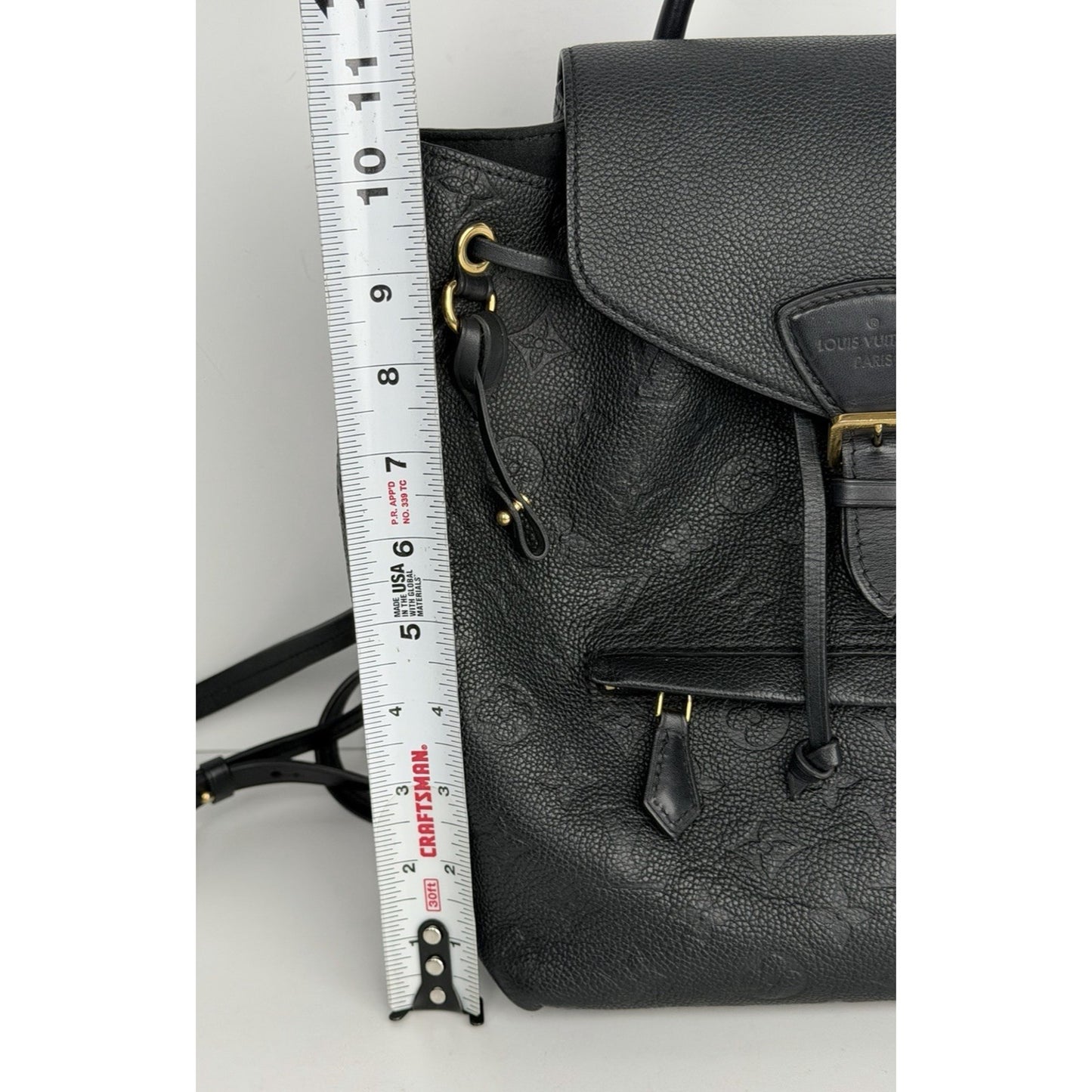 Louis Vuitton Montsouris PM Backpack Black Monogram Empreinte Leather NFC E-6
