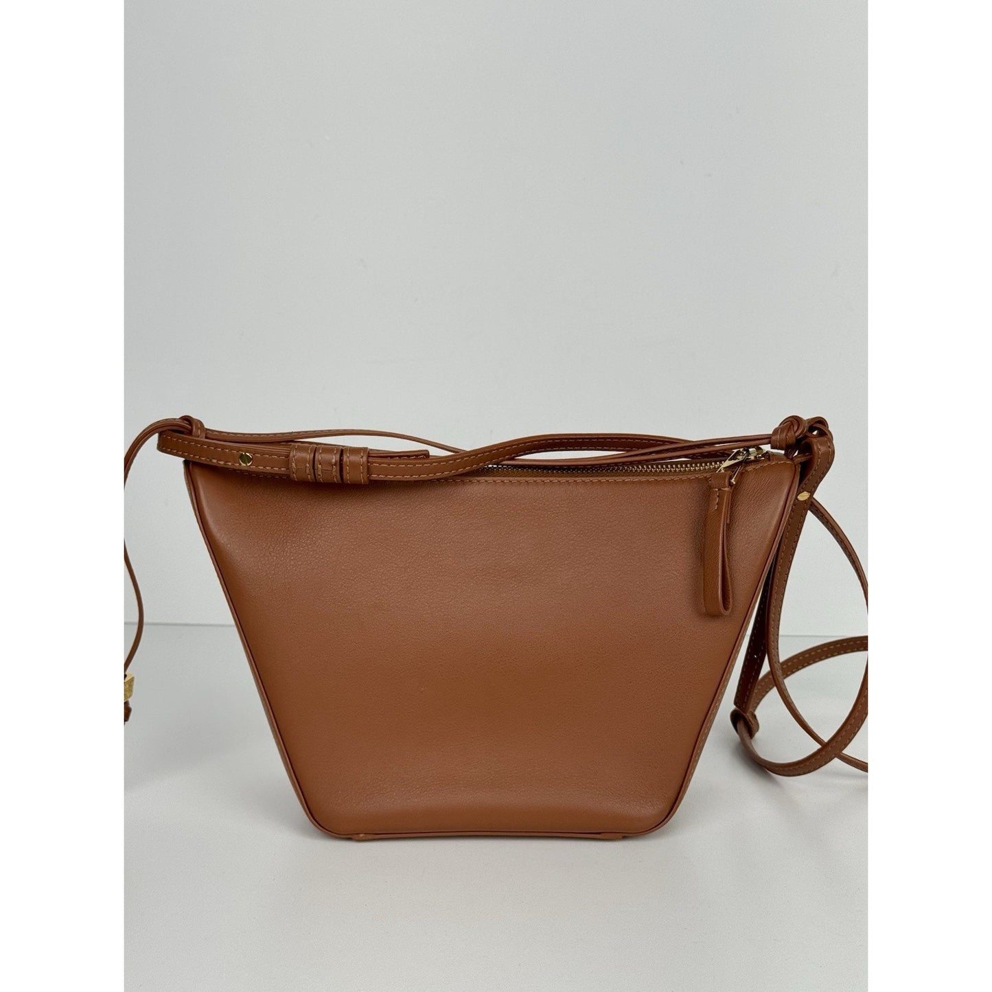 Loewe Mini Hammock Hobo Bag in Brown Leather with Gold Hardware E-3