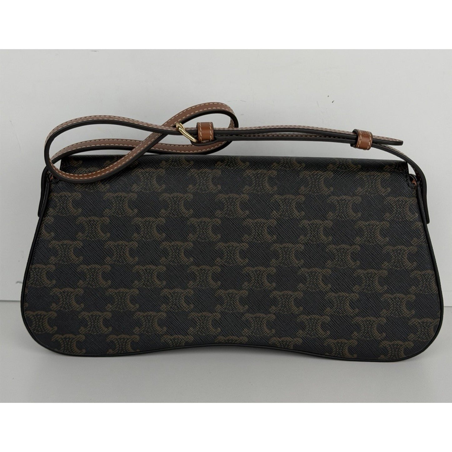 Celine Lola Triomphe Bag Coated Canvas and Calfskin & Gold-Tone Hardware B-2