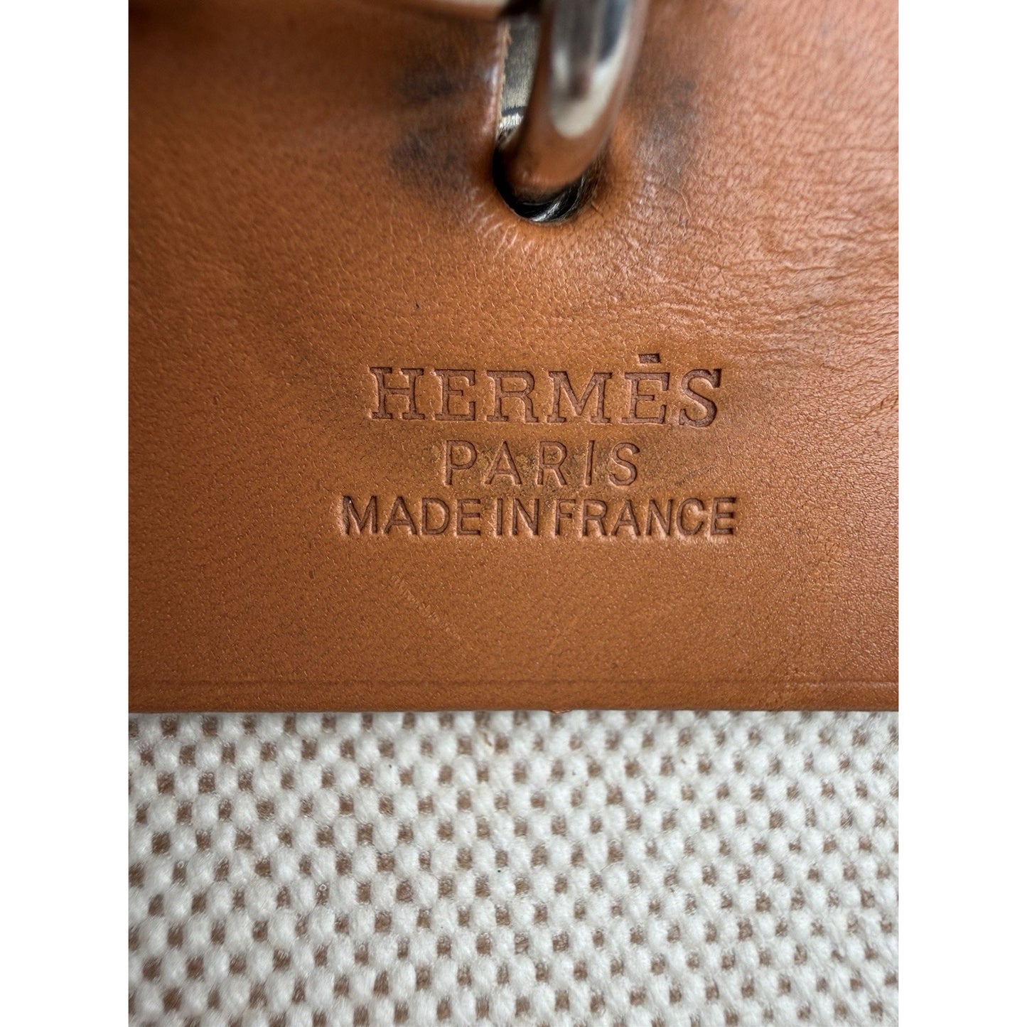 Hermes Herbag 39 (MM) in Beige and Brown Canvas and Leather 2001 C1