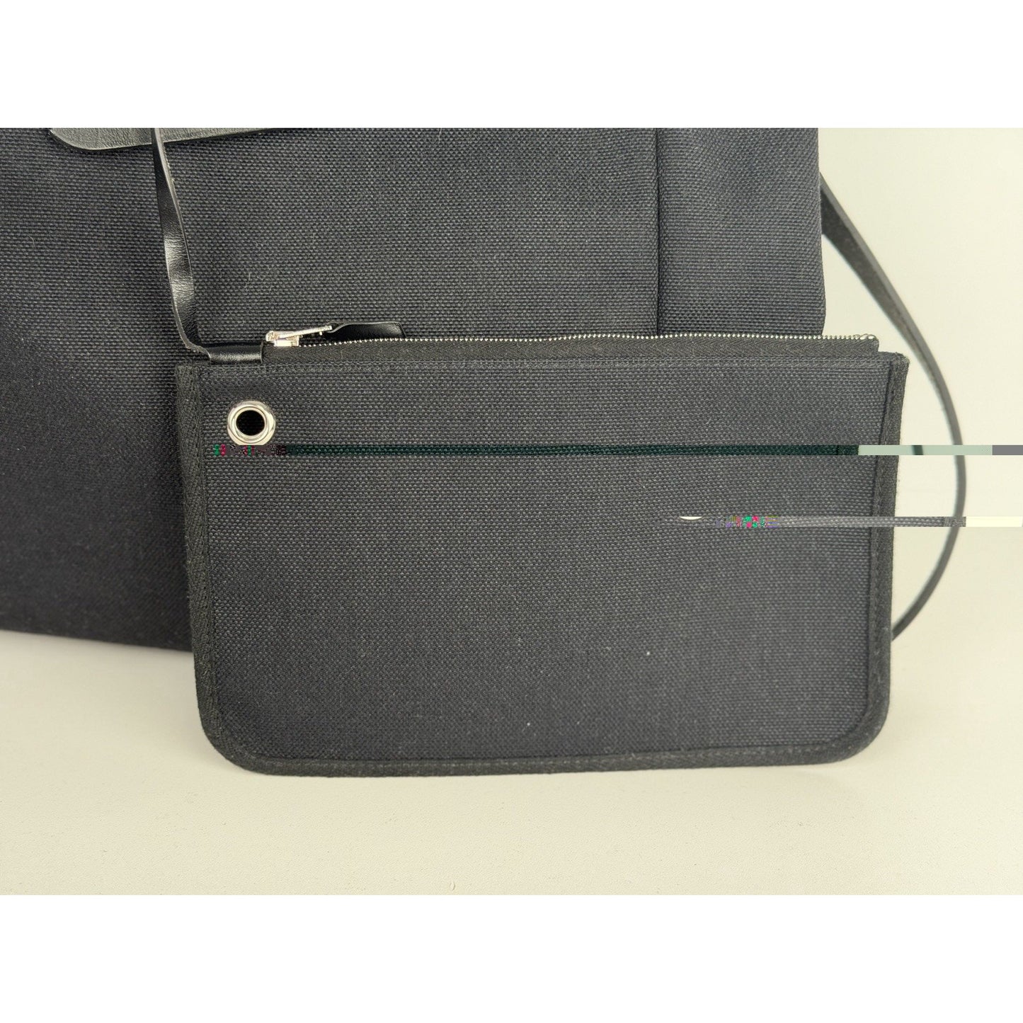 Hermes Herbag Messenger 39 Bag in Black Canvas Silver Hardware 2023 E-4