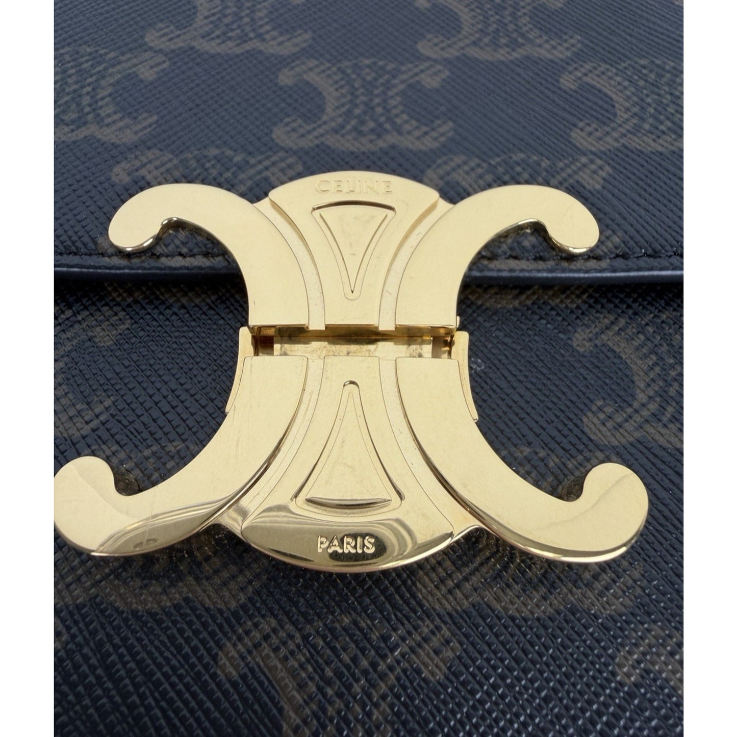 Celine Lola Triomphe Bag Coated Canvas and Calfskin & Gold-Tone Hardware B-2
