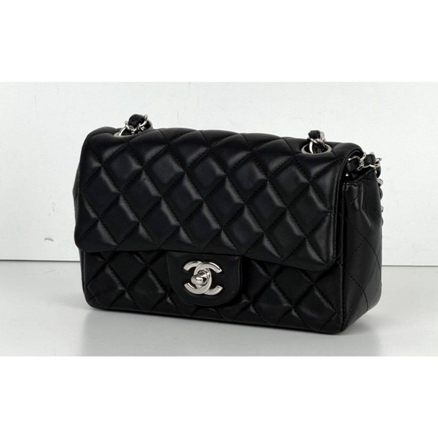 Chanel Mini Rectangular Flap Bag in Black Quilted Lambskin 2019 D-2