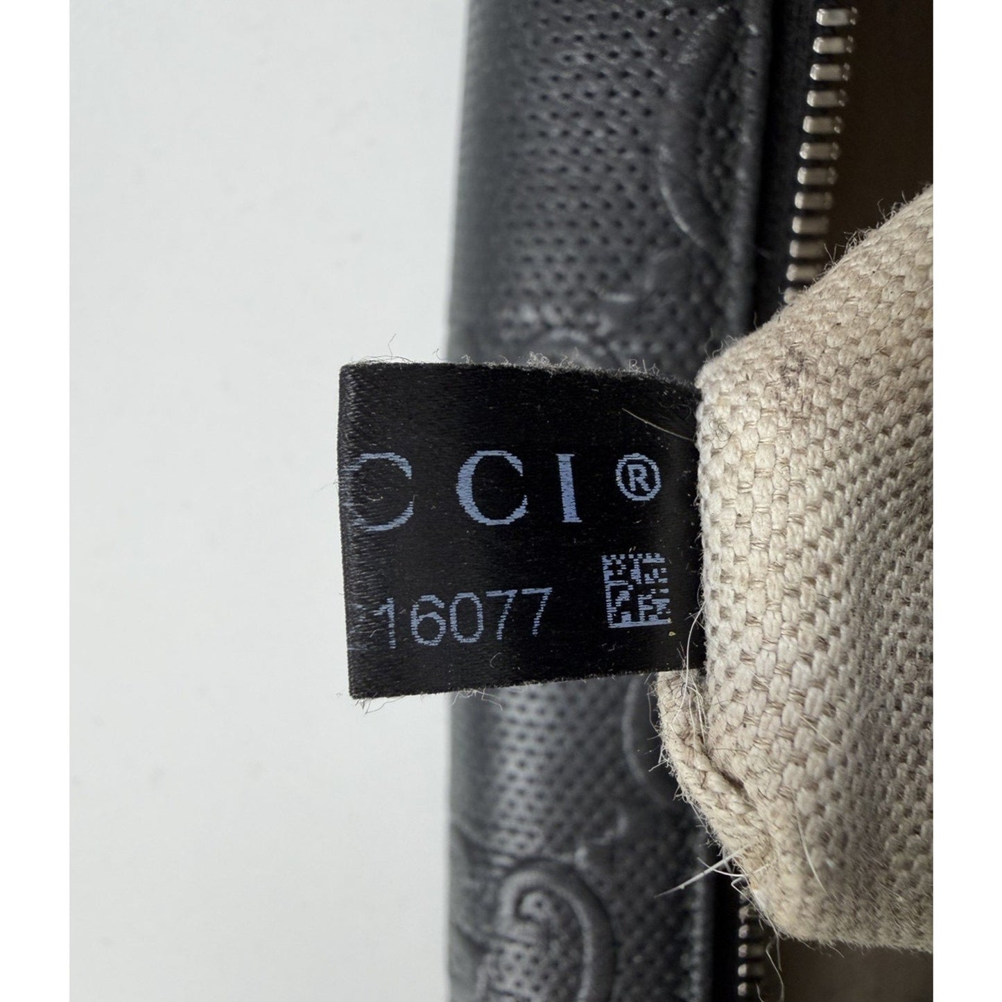 Gucci GG Embossed Leather Shoulder Bag Small in Black Perforated Leather S19