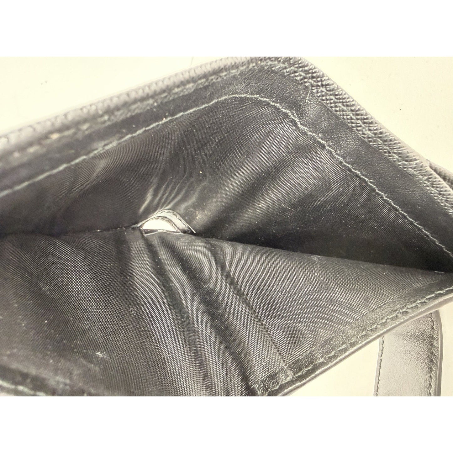 Prada Small Saffiano and Smooth Leather Bifold Wallet in Black