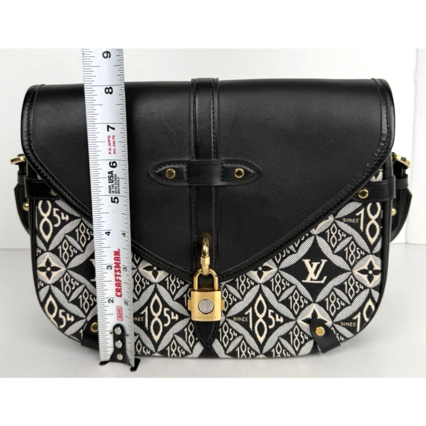 Louis Vuitton Neo Saumur MM Bag Black & White Woven Jacquard Motif Blend 2020 U3