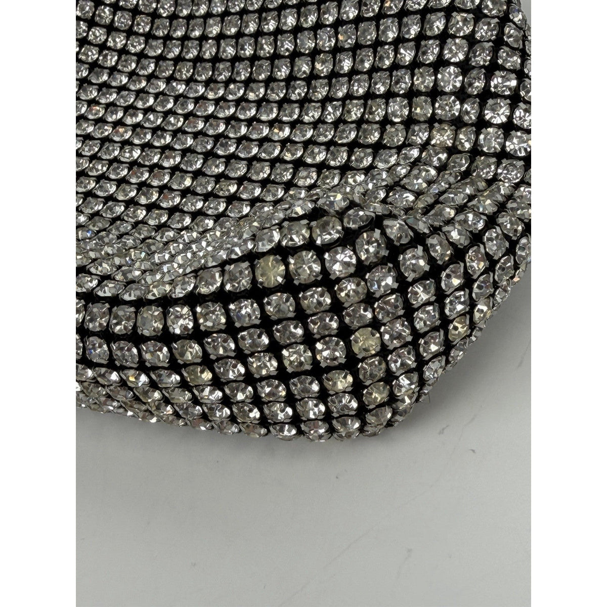 Alexander Wang Crystal Pouch Top Handle Bag in Black Allover Rhinestone Mesh S02