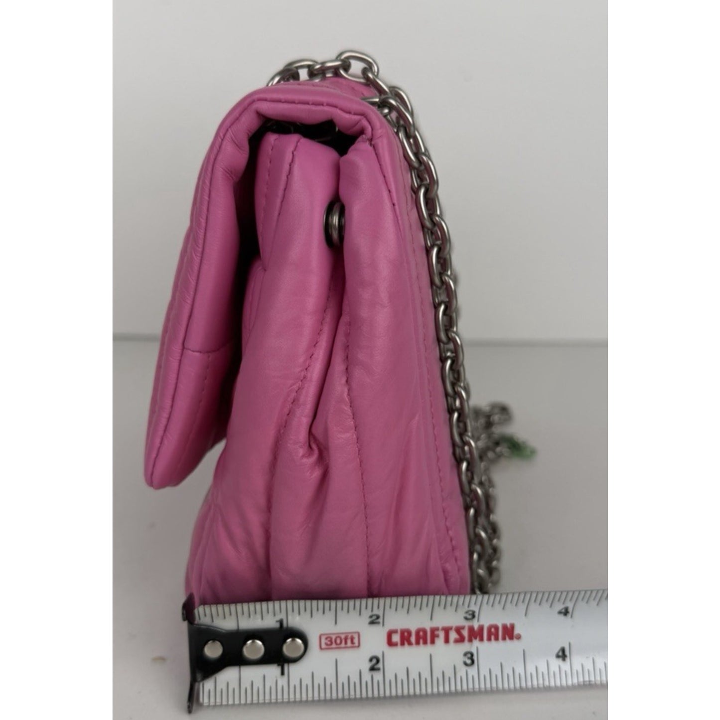Balenciaga Monaco Mini Bag in Pink Quilted leather Silver HW E6
