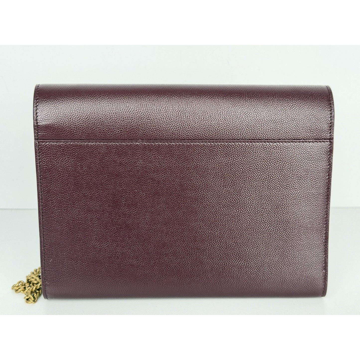 Saint Laurent Cassandra Medium Chain Shoulder Bag Burgundy Leather S2