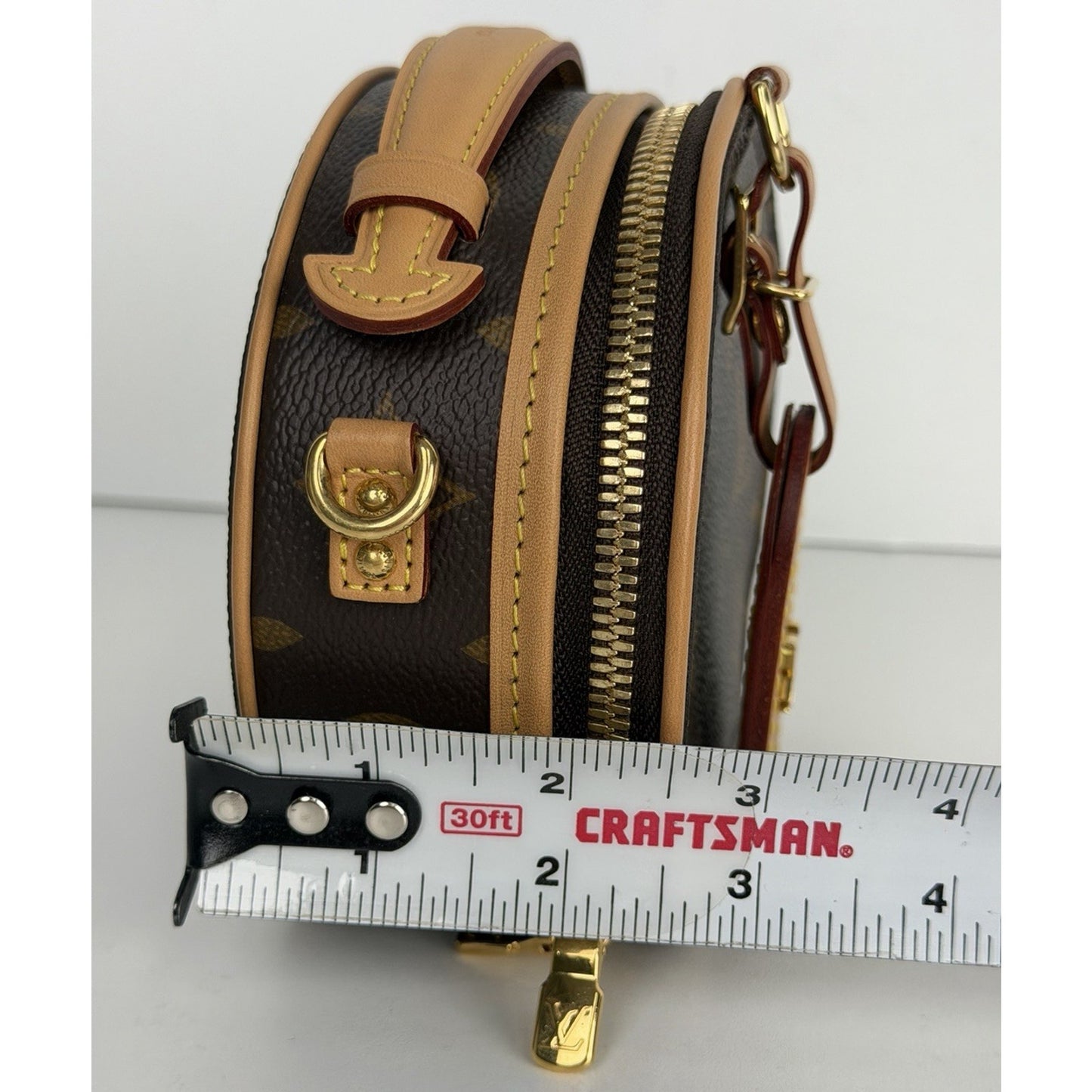 Louis Vuitton Mini Boite Chapeau Monogram Coated Canvas&Leather Name Tag NFC B5