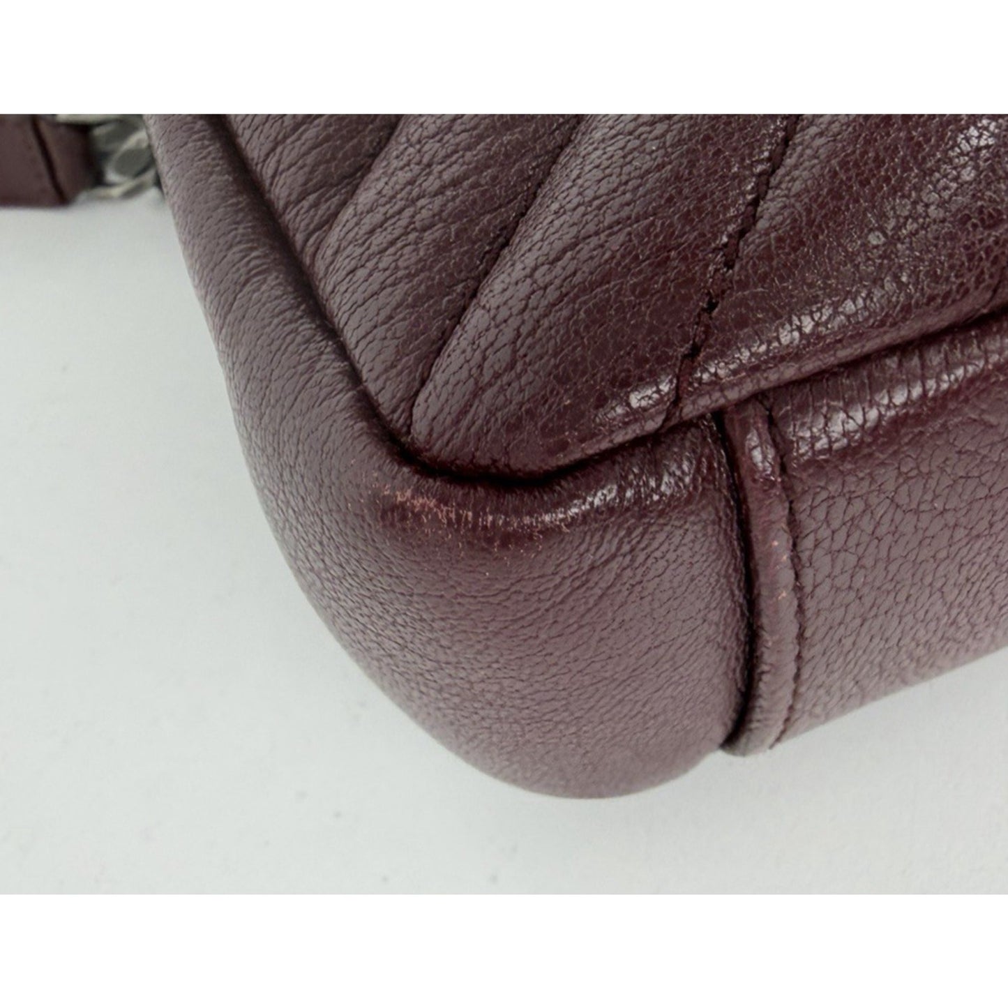 Saint Laurent Medium College Bag in Burgundy Quilted Leather D2