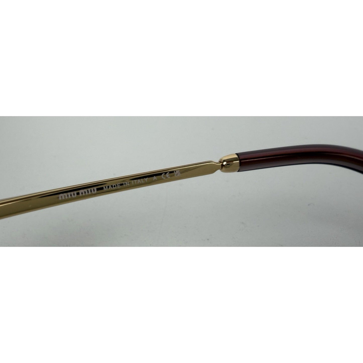 Miu Miu Aube MU 54YS Sunglasses in Gold-Tone Frame & Mauve Lenses S