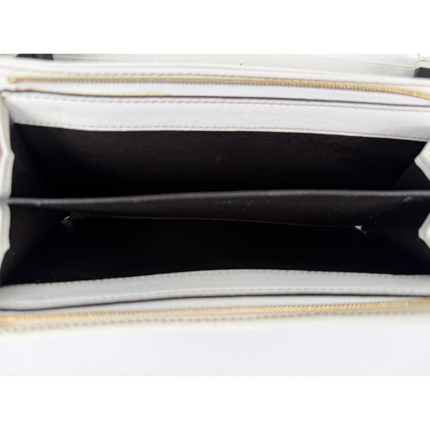 Gucci Horsebit Chain Clutch Web Wallet in White Leather Gold-Tone Hardware