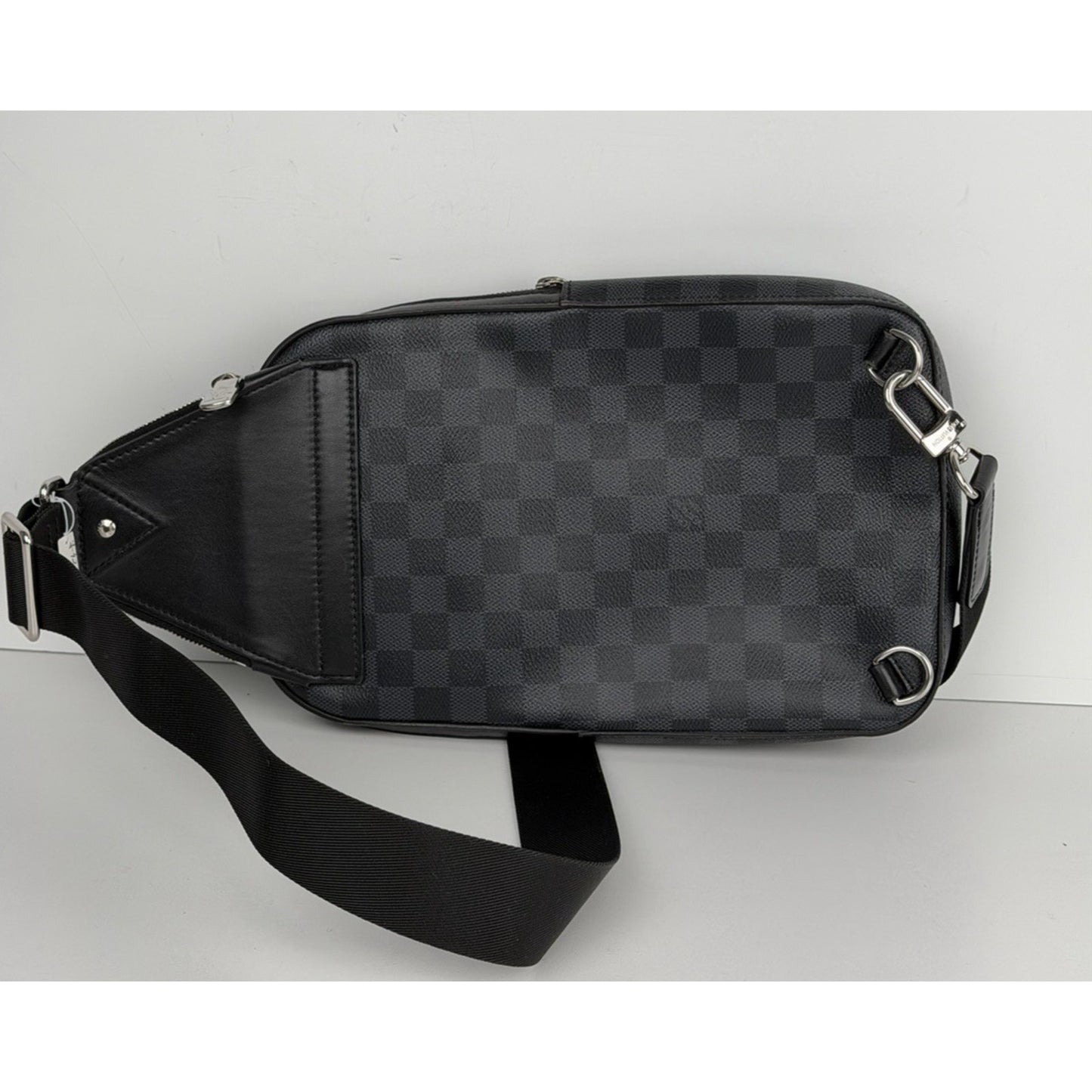 Louis Vuitton Avenue Damier Graphite Sling Bag Black Canvas Leather Patch NFC C8