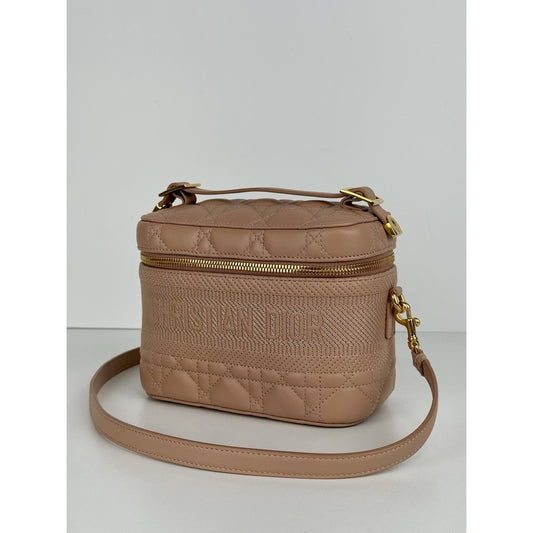 Dior Small DiorTravel Vanity Case Pink Lambskin Gold Tone Hardware D-2