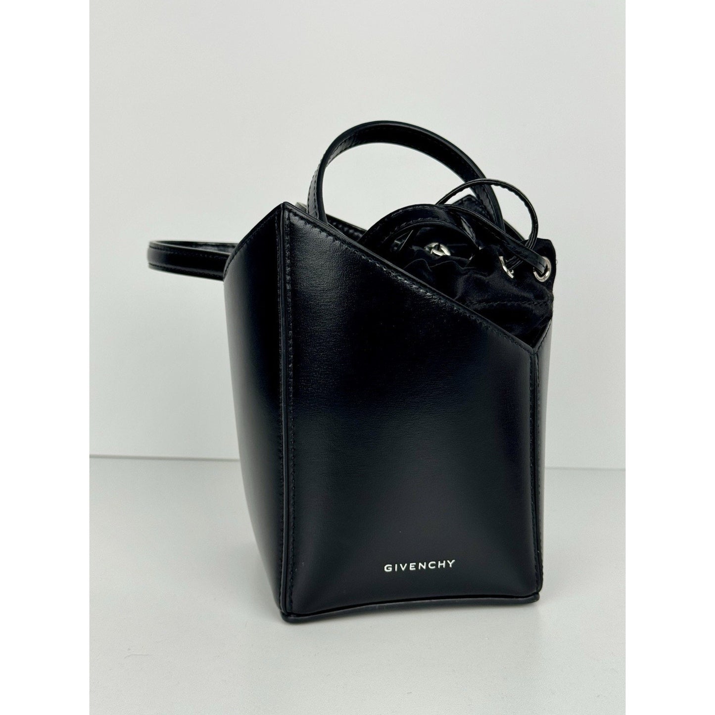 Givenchy Antigona Stretch Mini Top Handle Bag Black Box Leather