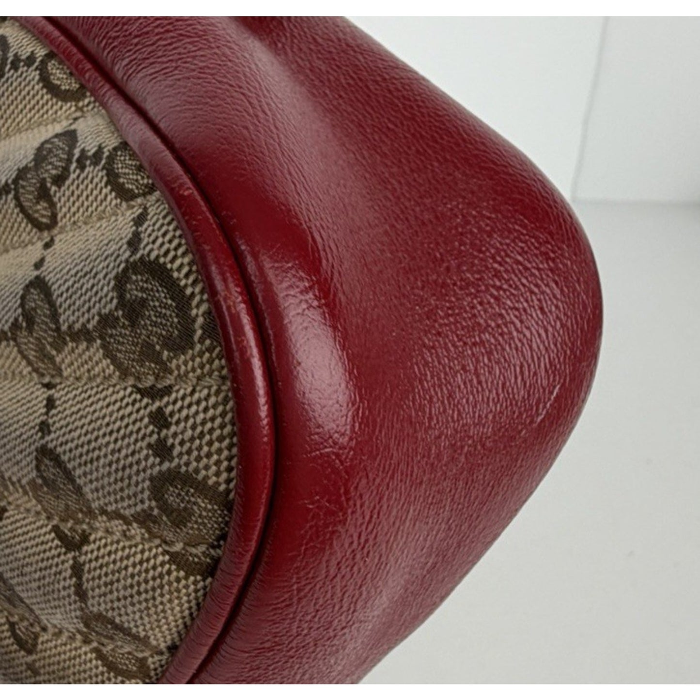Gucci GG Marmont Camera Bag Small in Diagonal Quilted Canvas Leather Trim S09