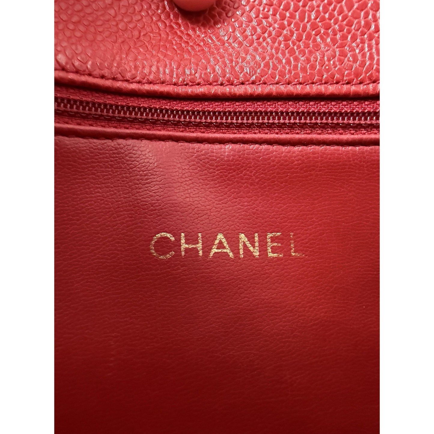 Chanel Outside Flap CC Pocket Tote Bag Vintage Red Caviar Leather 1994–1996 F1