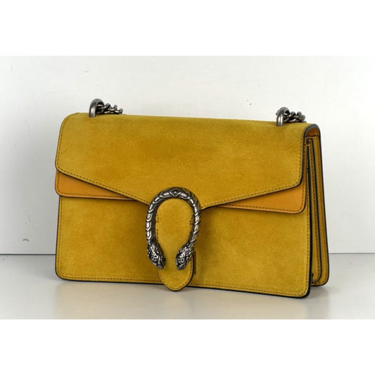 Gucci Small Suede Dionysus Yellow Shoulder Bag S-09