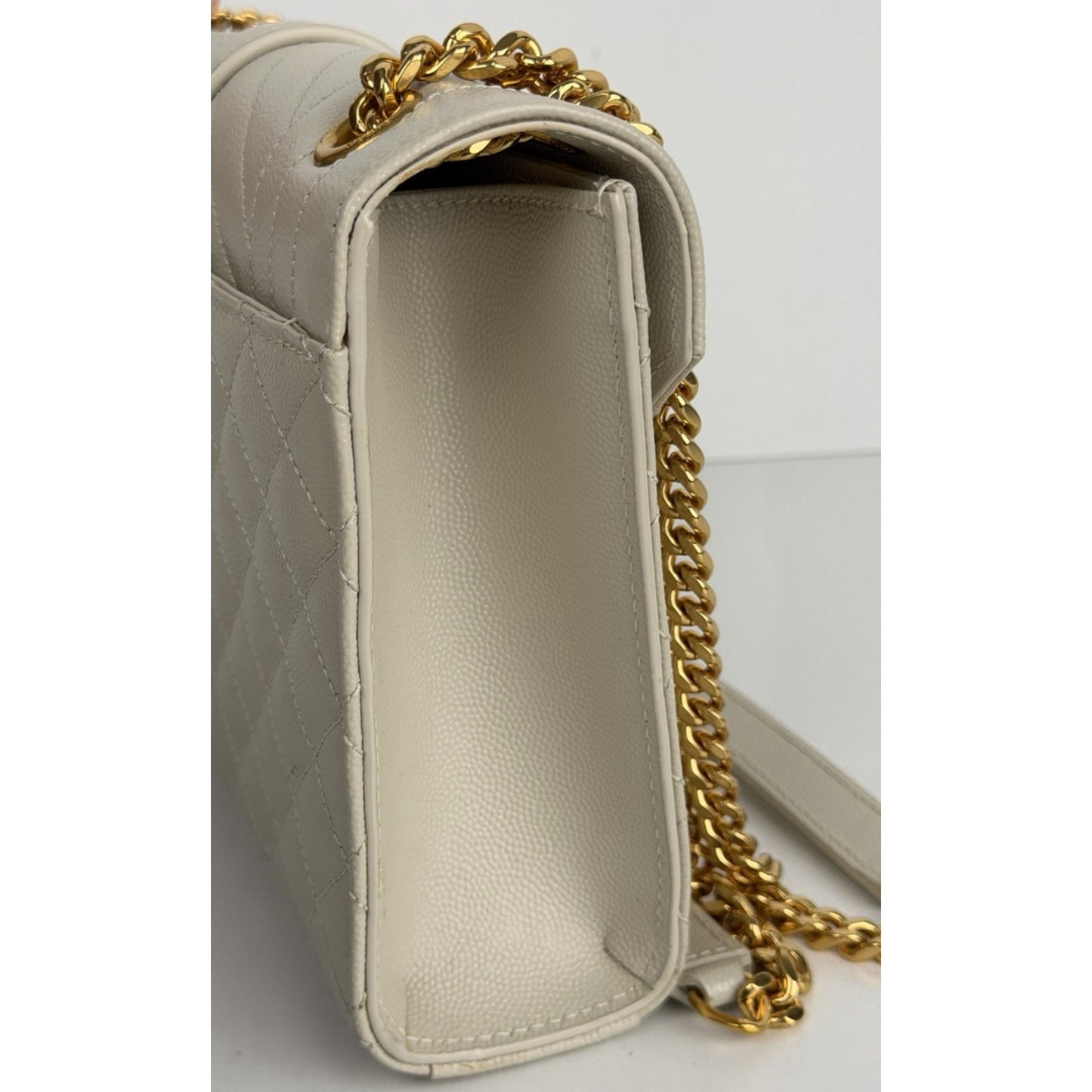 Saint Laurent Matelasse Grain De Poudre Envelope Bag Medium Chevron Quilting E2